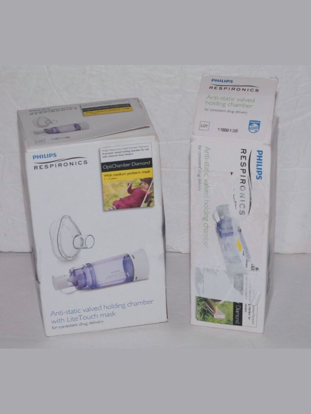 LOT Philips Respironics OptiChamber Diamond Anti-Static Valved Holding Chambers